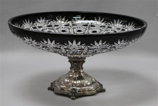 A Bohemian glass circular bowl, 35cm.